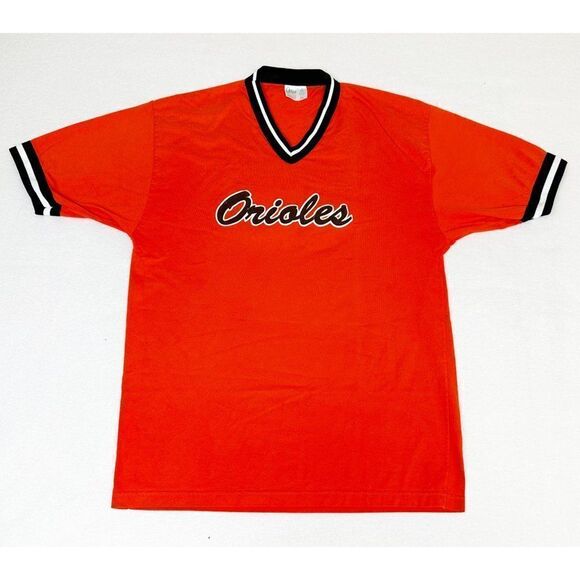Vintage 80s MLB Baltimore Orioles Baseball Jersey Shirt XL Orange 12 - Picture 3 of 9